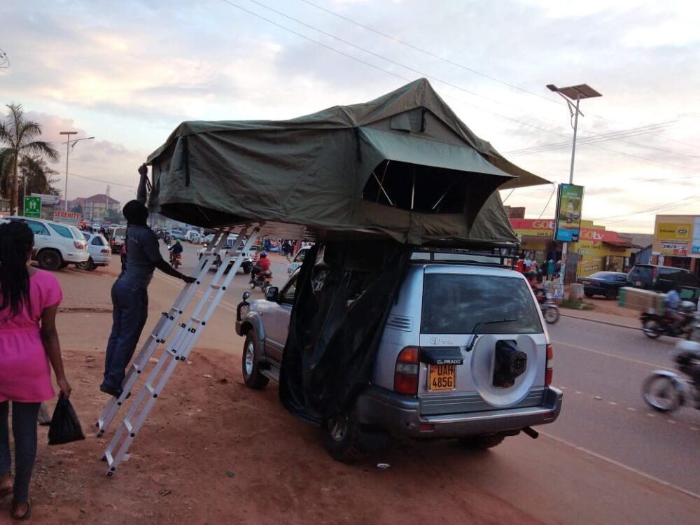 self drive car with rooftop tent in Rwanda
