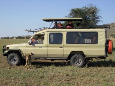 Extended Land cruiser pop up roof in Rwanda