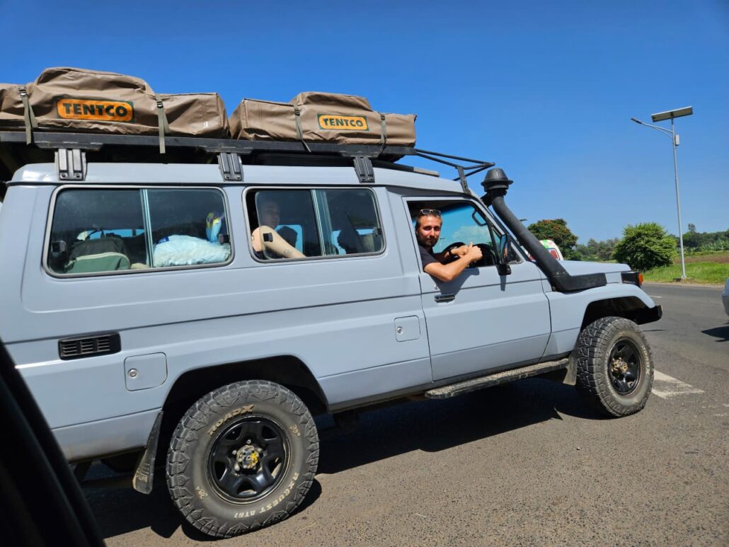 Land cruiser Car rental with camping gear with rooftop tent in Tanzania